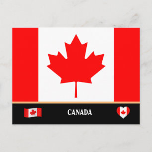 Canadians Flag & Canada country travel / Canada Postcard