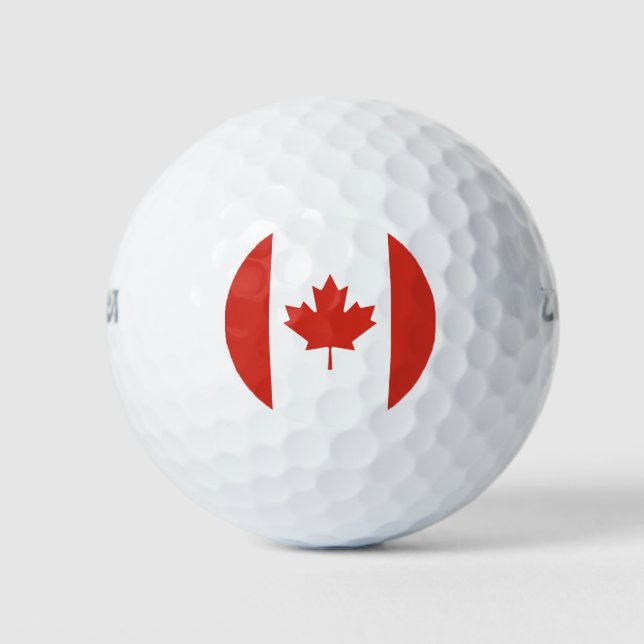 Canadien Flag Red and White Golf Balls (Front)