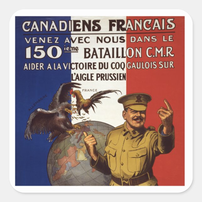 Canadiens Francais Square Sticker (Front)