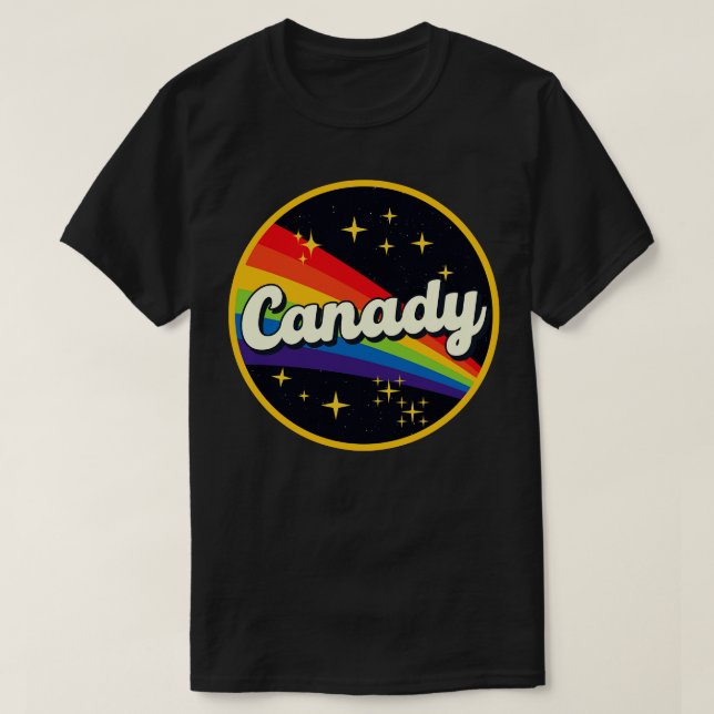 Canady Rainbow In Space Vintage Style T-Shirt (Design Front)