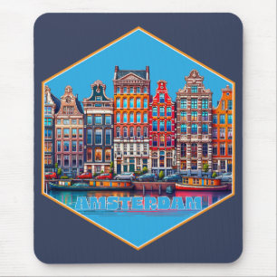 Canal Amsterdam Netherland Europe Mouse Mat