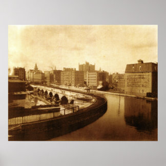 Canal Aqueduct Over Genesee River  1910 Poster