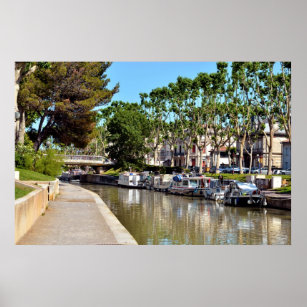 Canal at Narbonne in France Poster