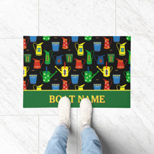 Canal Boat Narrowboat Name Patterned Doormat
