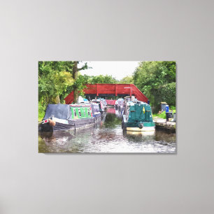 CANAL BOATS CANVAS PRINT
