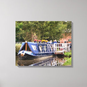 CANAL BOATS CANVAS PRINT