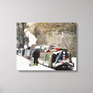 CANAL BOATS CANVAS PRINT