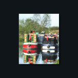 CANAL BOATS CANVAS PRINT<br><div class="desc">Canal boats, known in the UK as narrowboats, were originally used to transport goods around the country. They are now used mainly for leisure and attract people from all over the world to enjoy our rural countryside. These boats look very pretty with their brightly coloured cabins, traditionally blue, red or...</div>