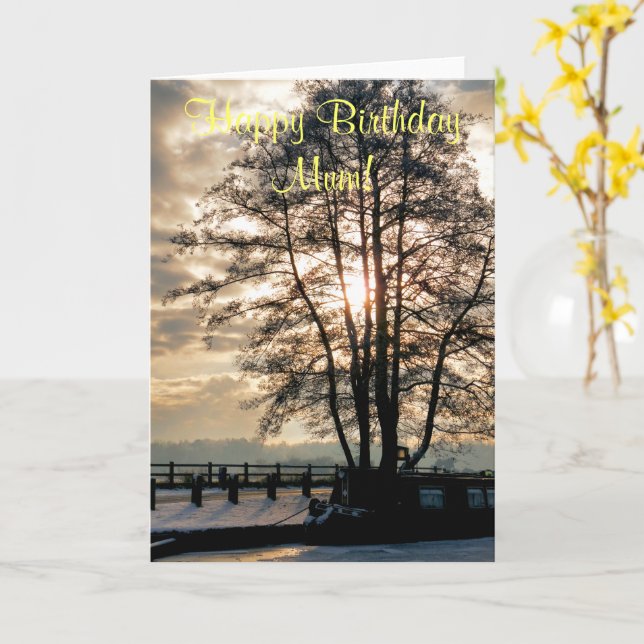 CANAL BOATS CARD (Yellow Flower)