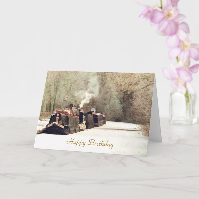 CANAL BOATS CARD (Orchid)