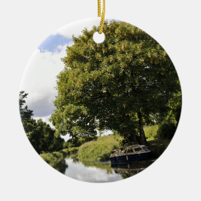 Canal Boats Ceramic Tree Decoration (Front)