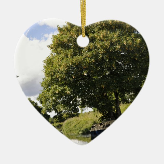 Canal Boats Ceramic Tree Decoration (Front)