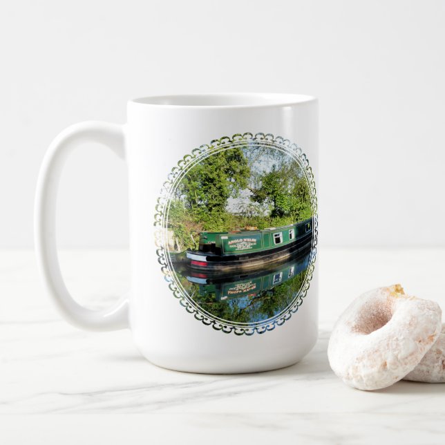 CANAL BOATS COFFEE MUG (With Donut)