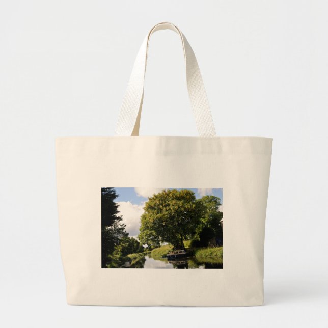 Canal Boats Large Tote Bag (Front)
