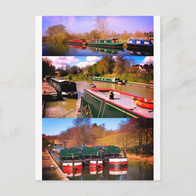 Canal boats postcard (Front)