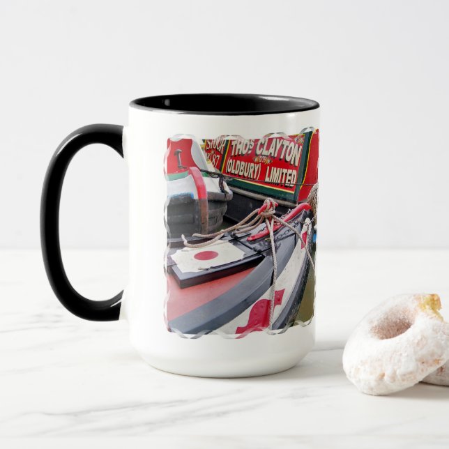 CANAL BOATS UK MUG (With Donut)