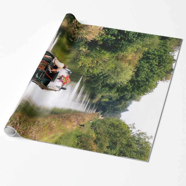 CANAL BOATS WRAPPING PAPER (Unrolled)