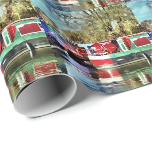 CANAL BOATS WRAPPING PAPER