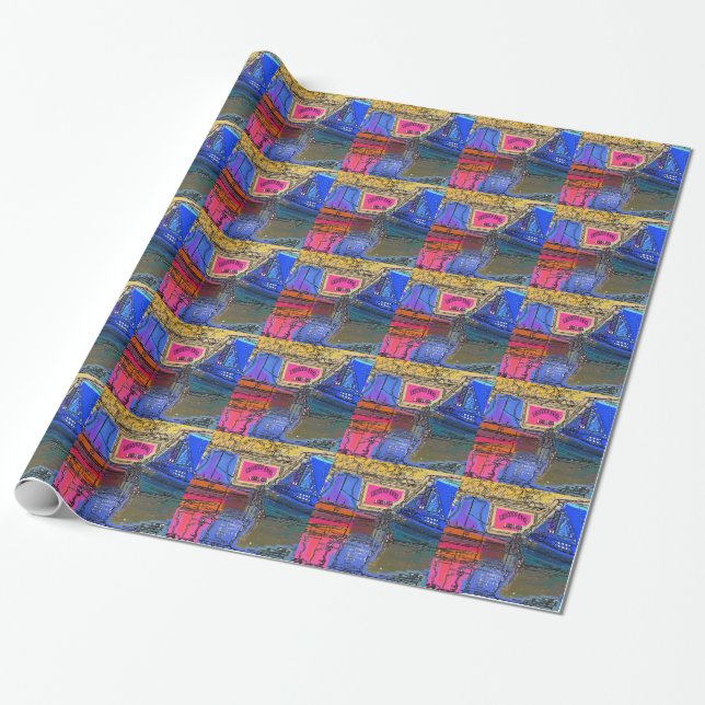 CANAL BOATS WRAPPING PAPER (Unrolled)