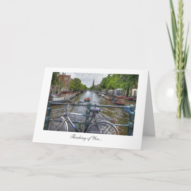 Canal Bridge View and Bike - Thinking of You Card (Front)