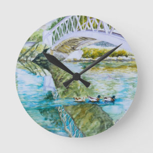 Canal Crossing Round Clock