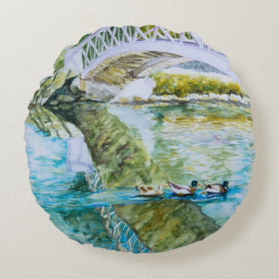 Canal Crossing Round Cushion