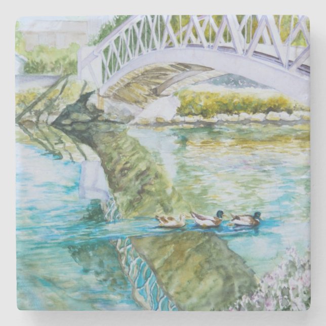 Canal Crossing Stone Coaster (Front)