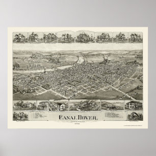Canal Dover, OH Panoramic Map - 1899 Poster