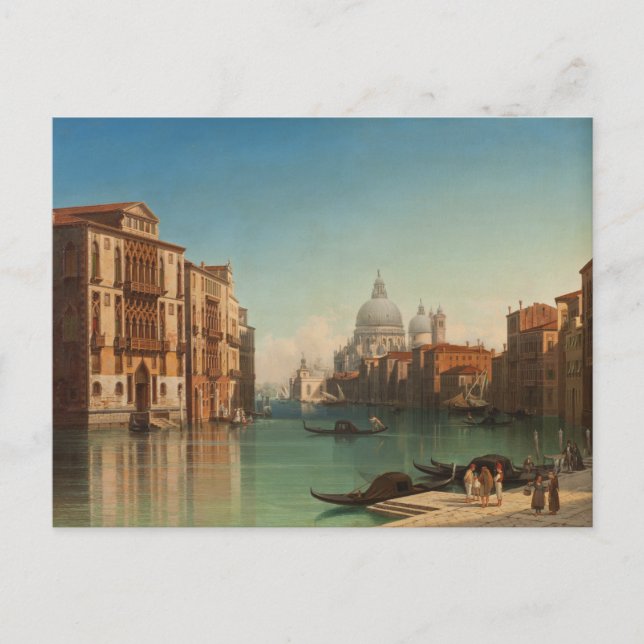 Canal Grande Venice Vintage Art Travel Painting Postcard (Front)