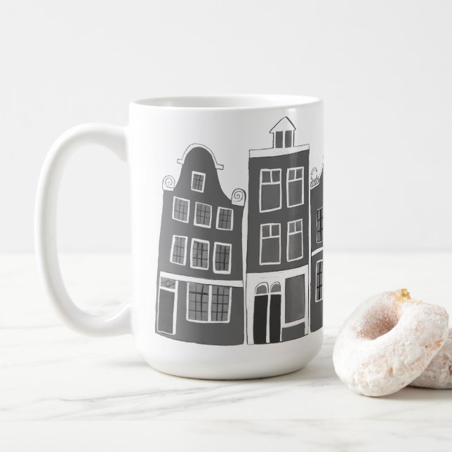 Canal House Rainbow Amsterdam Holland Dutch Travel Coffee Mug (With Donut)