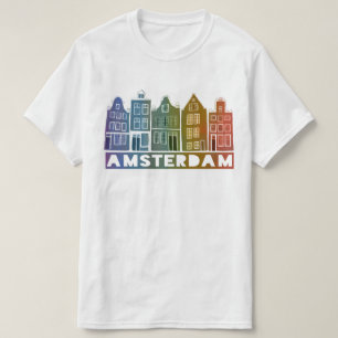 Canal House Row Amsterdam Holland Dutch Rainbow T-Shirt