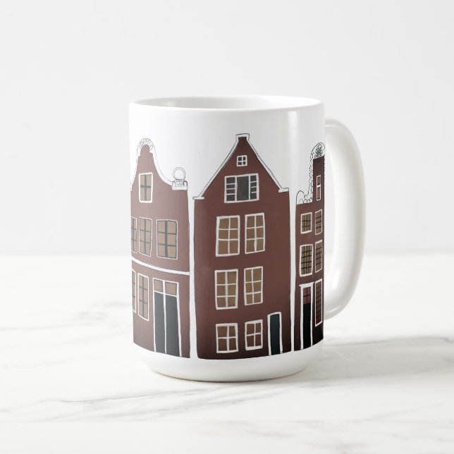 Canal Houses Row Amsterdam Holland Dutch Travel Coffee Mug (Front Right)