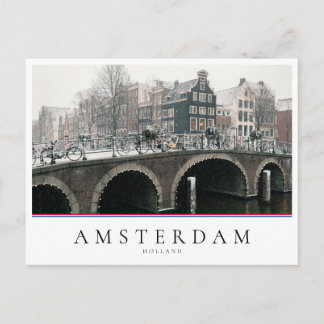 Canal in Amsterdam in winter Postcard