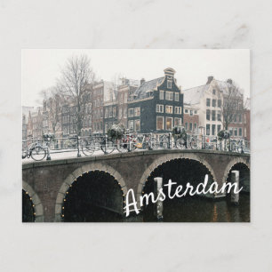 Canal in Amsterdam in winter Postcard