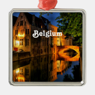 Canal in Belgium Metal Tree Decoration