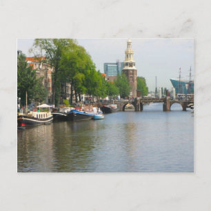 Canal in central Amsterdam Postcard