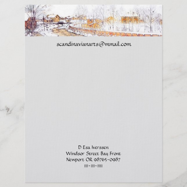 Canal in Snow Timber Chute Letterhead Design (Front)