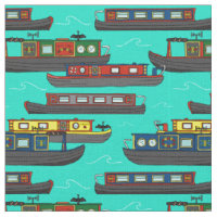 Canal Narrow Boats and Barges Pattern