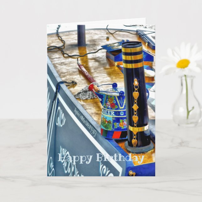 CANAL NARROWBOAT  CARD (Small Plant)