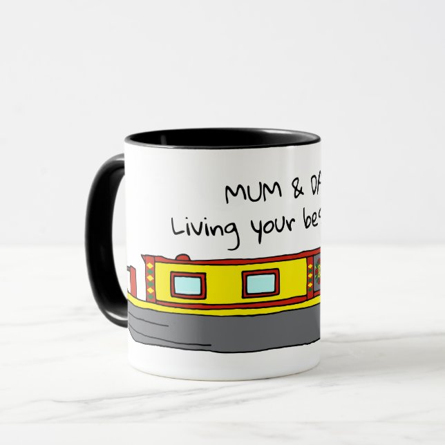 Canal Narrowboat Owner Best Life Quote Mug (Front Left)