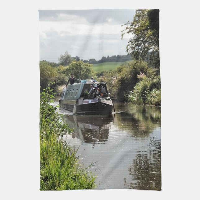 CANAL NARROWBOAT TEA TOWEL (Vertical)
