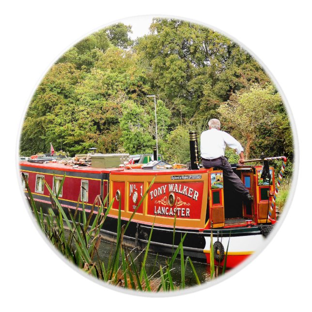 CANAL NARROWBOATS CERAMIC KNOB (Front)