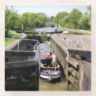 CANAL NARROWBOATS GLASS COASTER