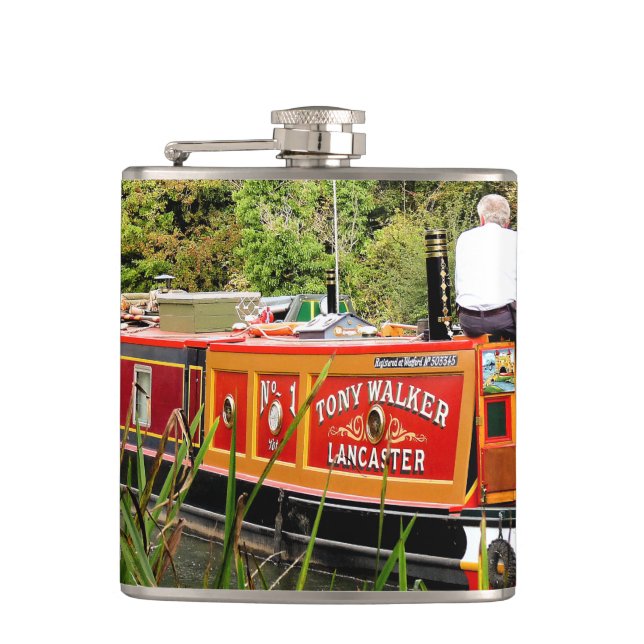 CANAL NARROWBOATS HIP FLASK (Front)