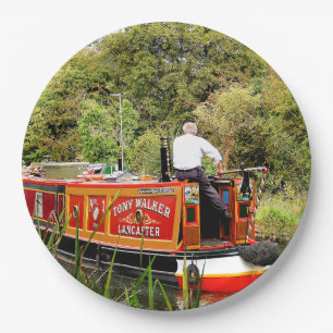 CANAL NARROWBOATS PAPER PLATE