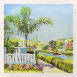 Canal Patio Glass Coaster