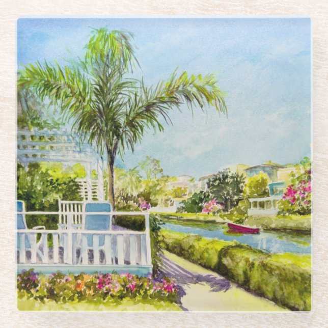 Canal Patio Glass Coaster (Front)