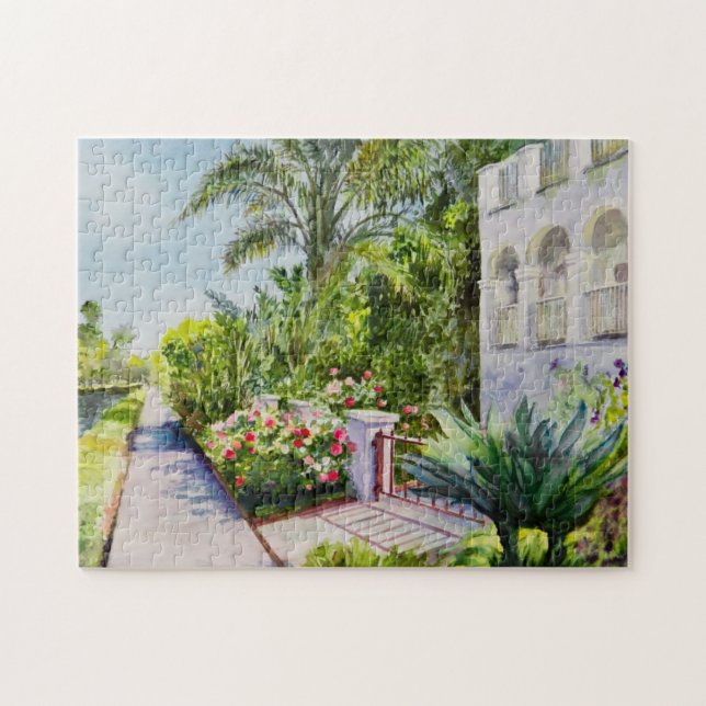 Canal Rose Garden Jigsaw Puzzle (Horizontal)