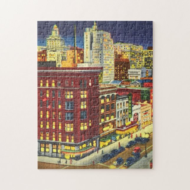 Canal Street at Night, New Orleans, Louisiana Jigsaw Puzzle (Vertical)