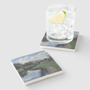 Canal themed stone coaster